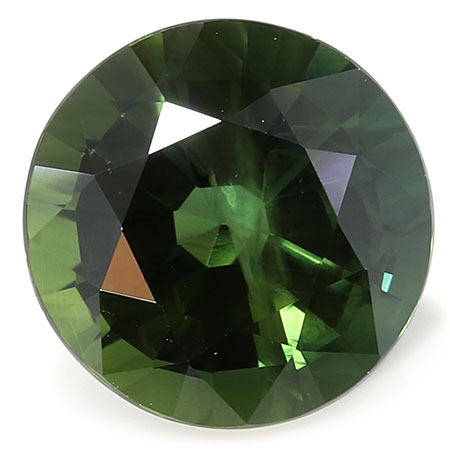 1.61 ct Round Green Sapphire : Dark Green