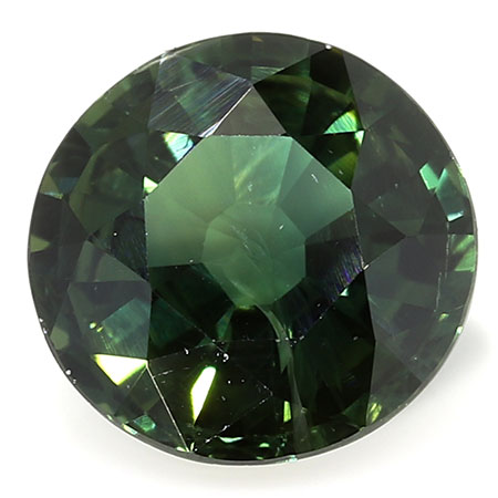 1.37 ct Round Green Sapphire : Rich Green