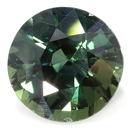 1.64 ct Round Green Sapphire : Bluish Green