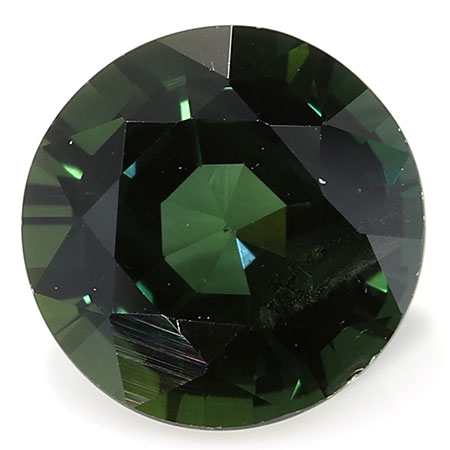 1.56 ct Round Green Sapphire : Deep Rich Green