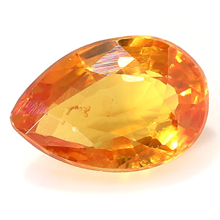 0.64 ct Golden Orange Pear Shape Natural Yellow Sapphire