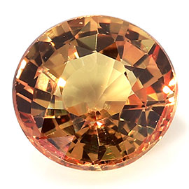 1.09 ct Round Yellow Sapphire : Golden Orange