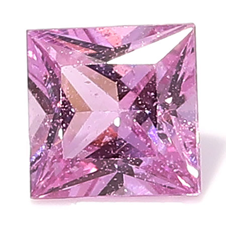 0.50 ct Princess Cut Pink Sapphire : Rich Pink