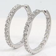 14K White Gold 1.50cttw Diamond Earrings