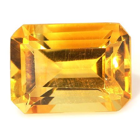 1.41 ct Golden Yellow Emerald Cut Natural Citrine