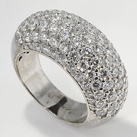 18K White Gold Band : 3.30 cttw Diamonds