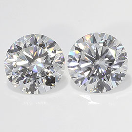 1.80 cttw Pair of Round Moissanites : White