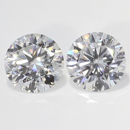 1.80 cttw Pair of Round Moissanites : White