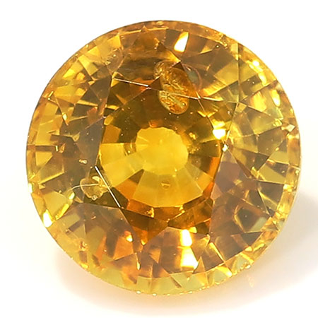 1.36 ct Round Yellow Sapphire : Golden Yellow