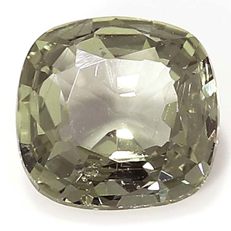 0.33 ct Brownish Green Cushion Cut Natural Green Sapphire
