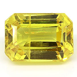 1.54 ct Emerald Cut Yellow Sapphire : Lemon Yellow