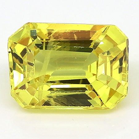 1.23 ct Lemon Yellow Emerald Cut Natural Yellow Sapphire