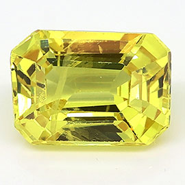 1.23 ct Emerald Cut Yellow Sapphire : Lemon Yellow