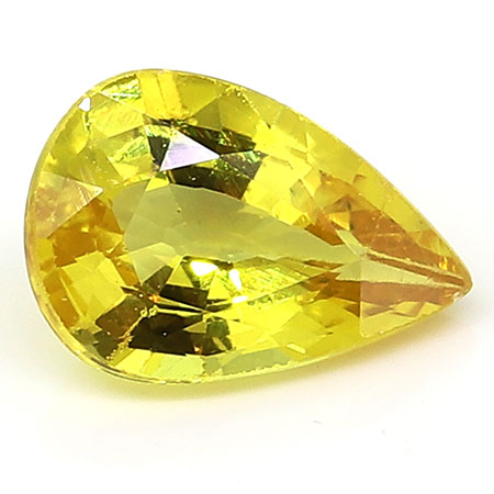 0.63 ct Lemon Yellow Pear Shape Natural Yellow Sapphire