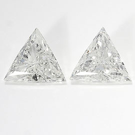 0.96 cttw Pair of Trillion Natural Diamonds : H / SI1