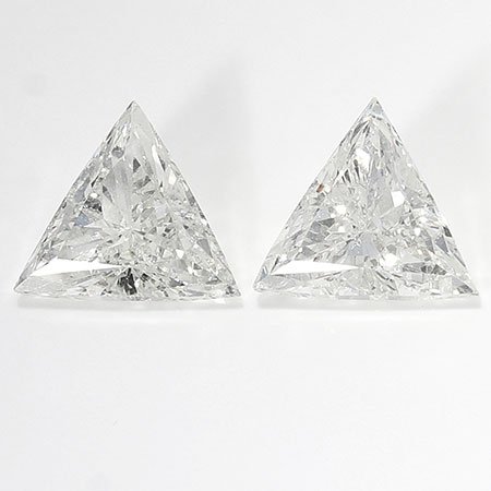 0.96 cttw Pair of Trillion Natural Diamonds : H / SI1