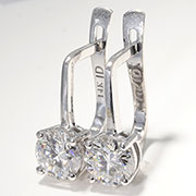 14K White Gold 1.80cttw Moissanite Earrings