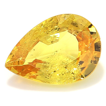 0.82 ct Pear Shape Yellow Sapphire : Yellowish Orange