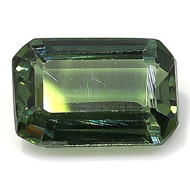 0.69 ct Emerald Cut Green Sapphire : Green