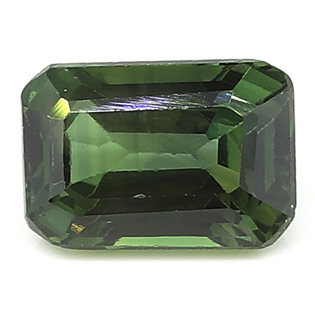 0.84 ct Rich Green Emerald Cut Natural Green Sapphire