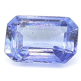 0.55 ct Emerald Cut Blue Sapphire : Soft Blue