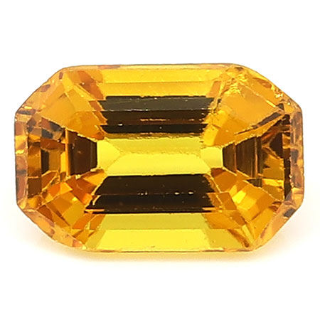 0.70 ct Golden Orange Emerald Cut Natural Yellow Sapphire