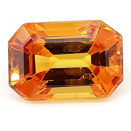 0.78 ct Rich Orange Emerald Cut Natural Yellow Sapphire