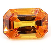 0.78 ct Rich Orange Emerald Cut Yellow Sapphire