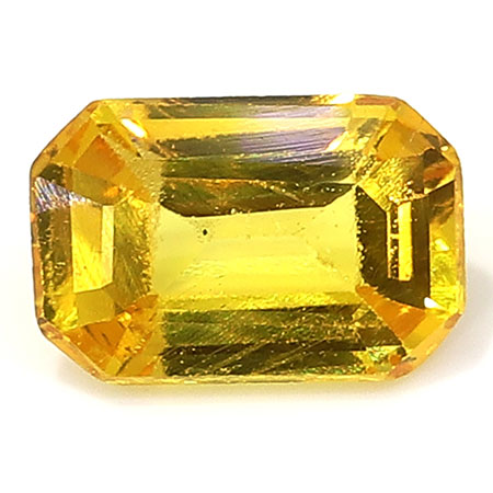 0.64 ct Orangish Yellow Emerald Cut Natural Yellow Sapphire