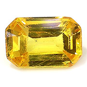 0.64 ct Orangish Yellow Emerald Cut Yellow Sapphire