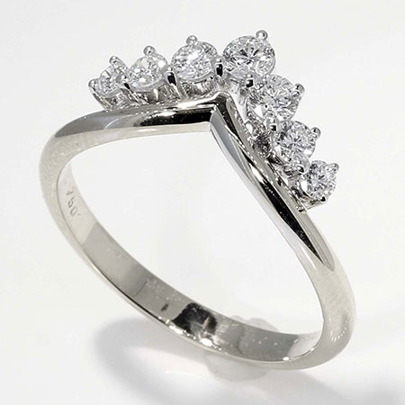 18K White Gold Multi Stone Ring : 0.50 ct Diamonds