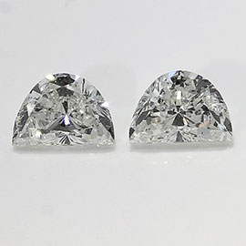 0.89 cttw Pair of Half Moon Diamonds : G / SI1