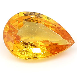 0.75 ct Orange  Pear Shape Natural Yellow Sapphire
