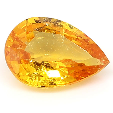 0.75 ct Pear Shape Yellow Sapphire : Orange