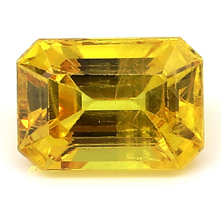 1.42 ct Emerald Cut Yellow Sapphire : Golden Orange