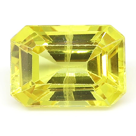 1.28 ct Emerald Cut Yellow Sapphire : Yellow