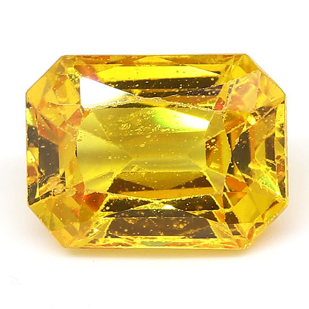 1.40 ct Emerald Cut Yellow Sapphire : Orange