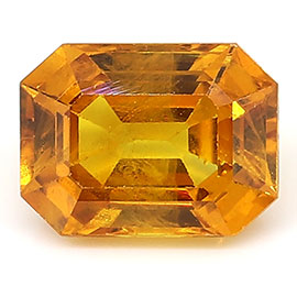 1.61 ct Golden Orange Emerald Cut Natural Yellow Sapphire