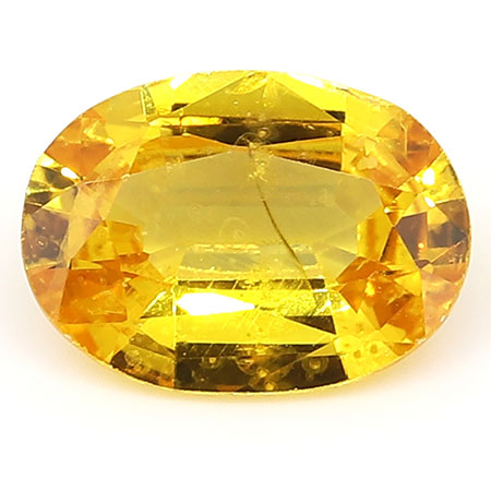 0.74 ct Oval Yellow Sapphire : Orangish Yellow