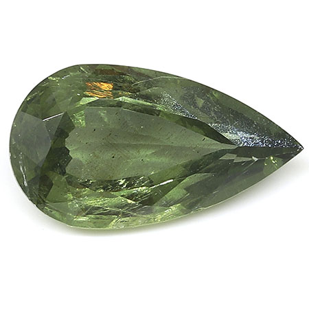 1.53 ct Pear Shape Green Sapphire : Olive Green
