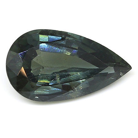 1.18 ct Pear Shape Natural Green Sapphire : Bluish Green - Teal
