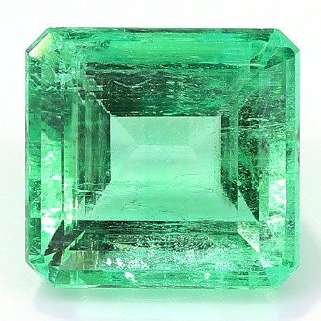 1.90 ct Fine Grass Green Natural Emerald Cut Natural Emerald