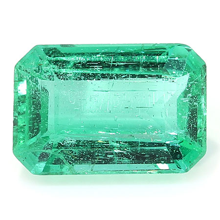 1.73 ct Fine Grass Green Natural Emerald Cut Natural Emerald
