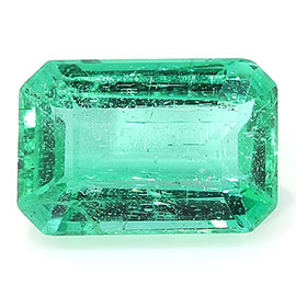 1.73 ct Fine Grass Green Natural Emerald Cut Natural Emerald