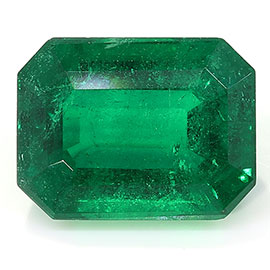 2.84 ct Rich Green Natural Emerald Cut Natural Emerald