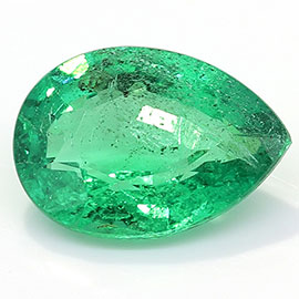 1.26 ct Grass Green Pear Shape Natural Emerald