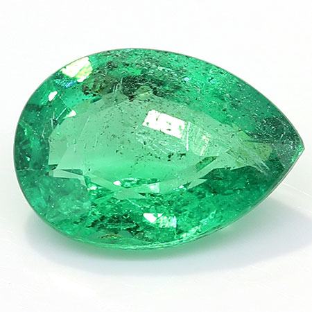 1.26 ct Pear Shape Emerald : Grass Green