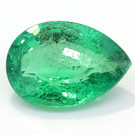 1.26 ct Grass Green Pear Shape Natural Emerald