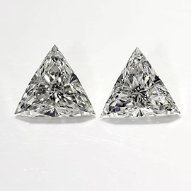 0.66 cttw Pair of Trillion Natural Diamonds : G / VS2