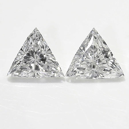 0.18 cttw Pair of Trillion Natural Diamonds : E / VS2